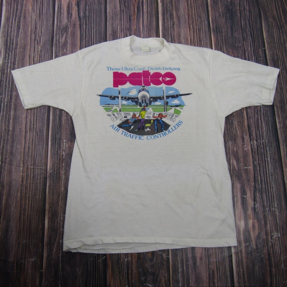 Vintage Spruce PATCO Air Traffic Controllers Shirt Mens M‎ Single Stitch Tee